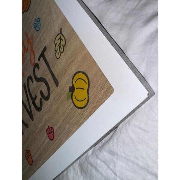 Spritz Indoor Set Of 2 Wooden HAPPY HARVEST Hanging Wall Signs 10"H x 12"W - Picture 7 of 7